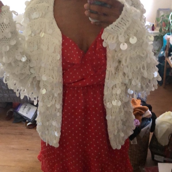 Sequin open front cardigan - Picture 4 of 5